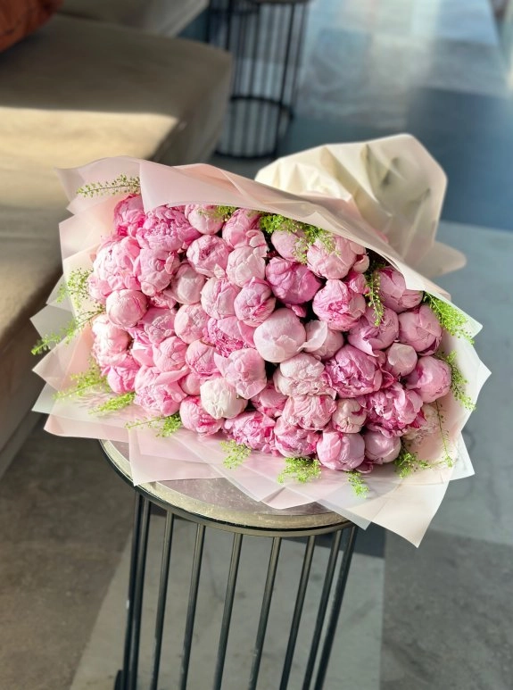 101 Adet Pembe Şakayık Buketi
