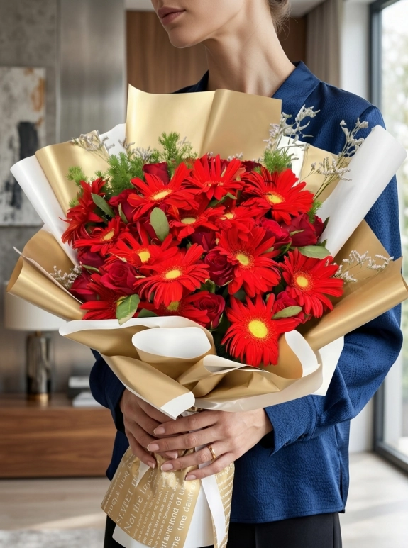 Kırmızı Gerbera Buketi