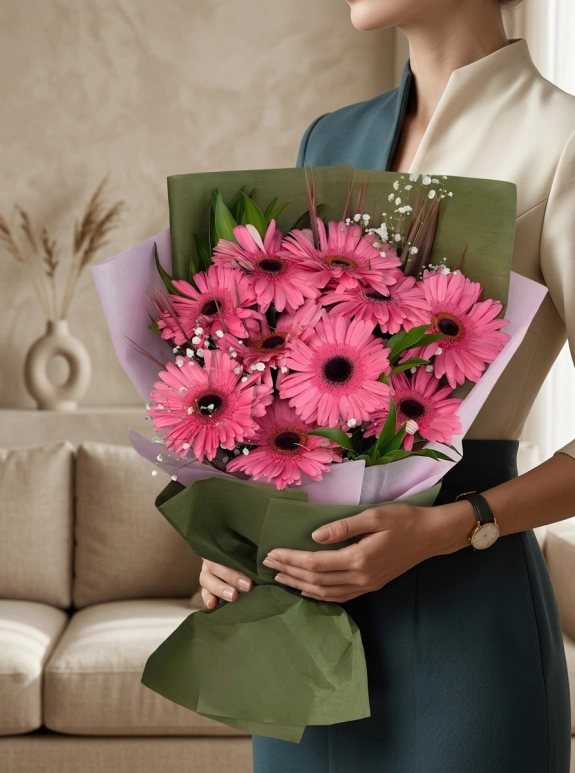 Pembe Gerbera Buketi
