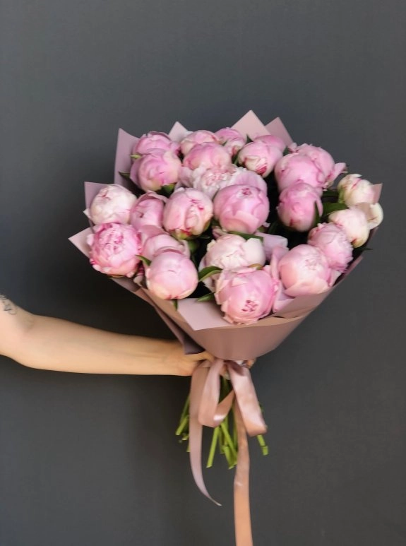 Pembe Şakayık Buketi 25 Adet Şakayık Ile
